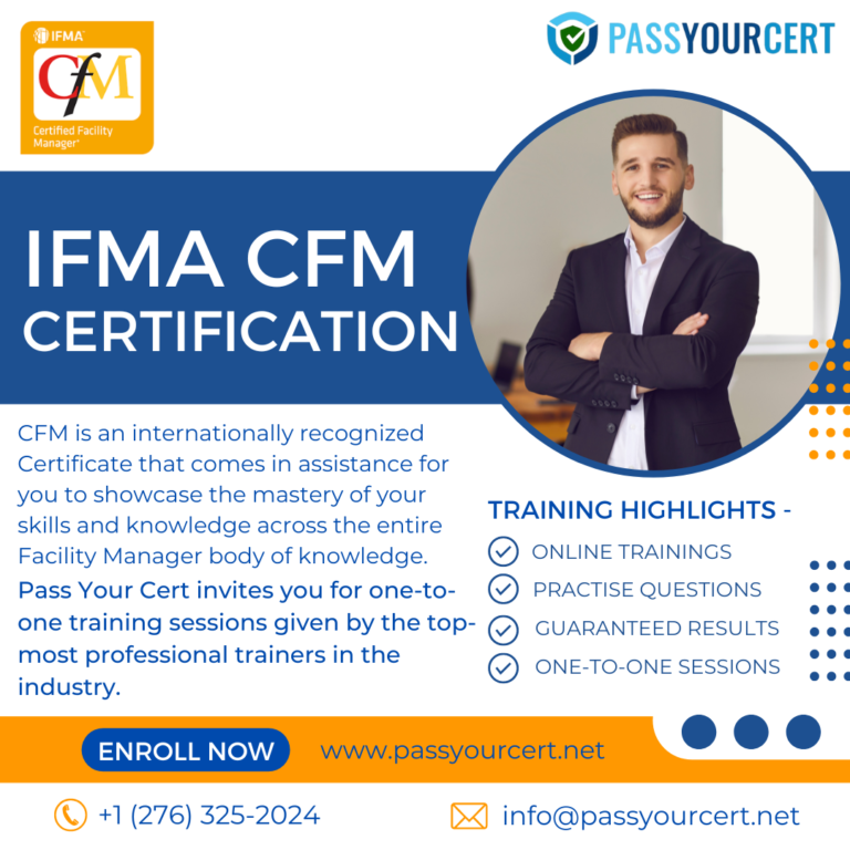 Certified Facility Manager Certification Online Training CFM Exam